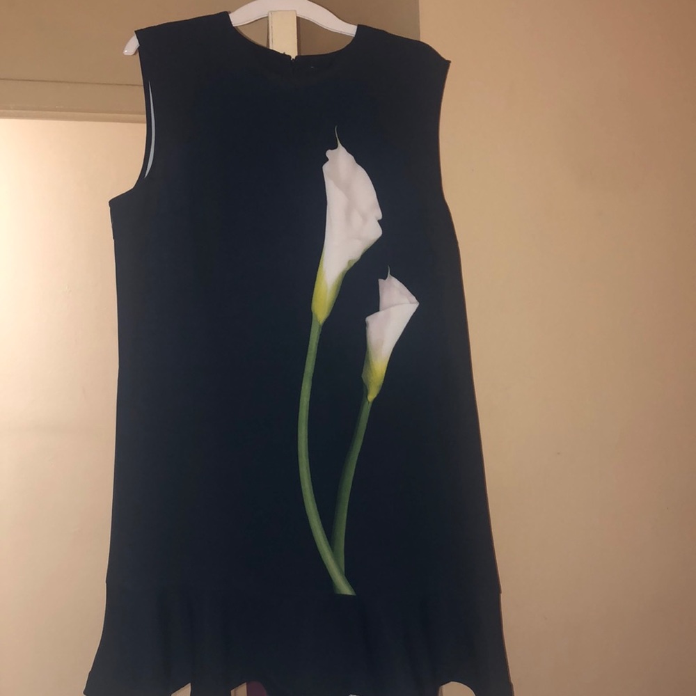 Black Dress w/ Callalily Design NWT